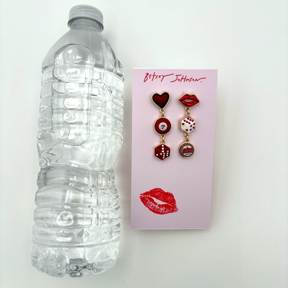 BETSEY JOHNSON Cherry Soda Charm Bracelet + Mismatch Drop Earrings 🍒💋 - Picture 5 of 15